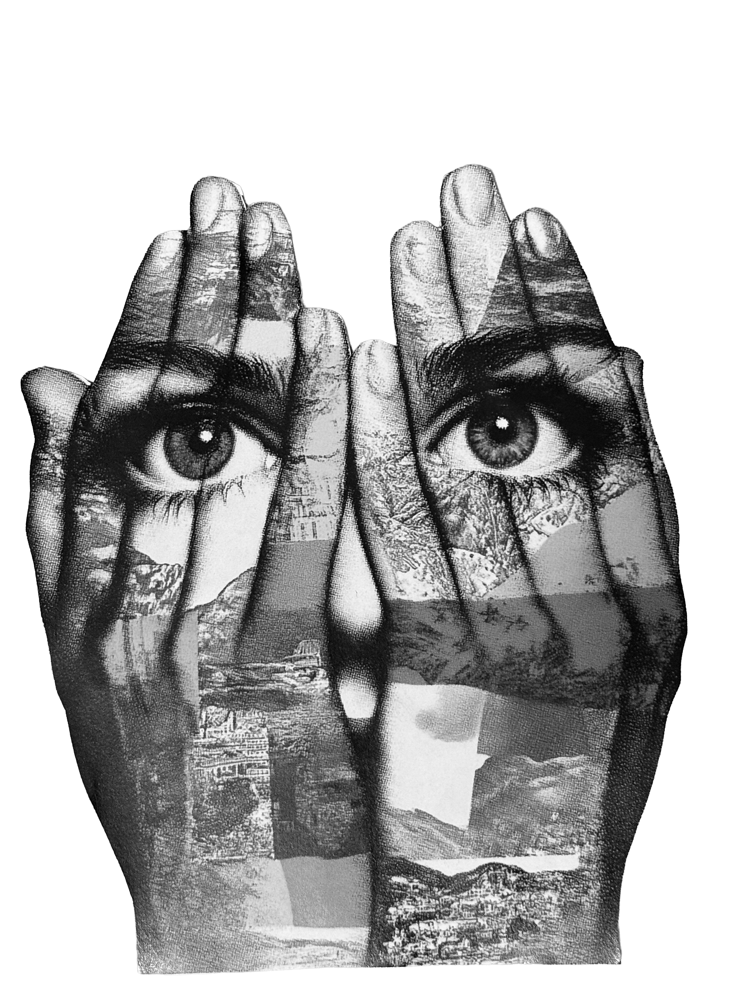 Hands with eyes — collage