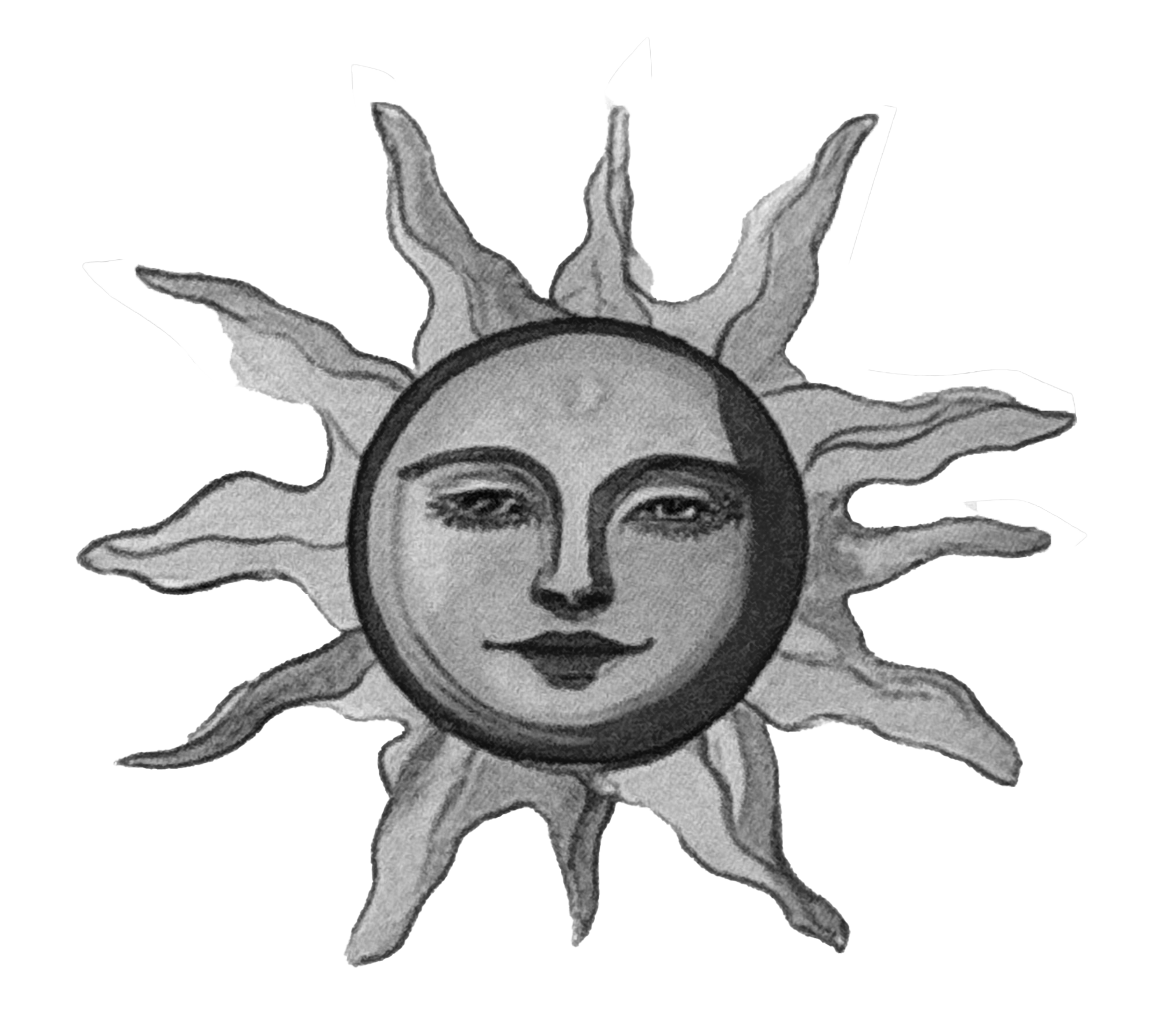 Sun with face — long rays