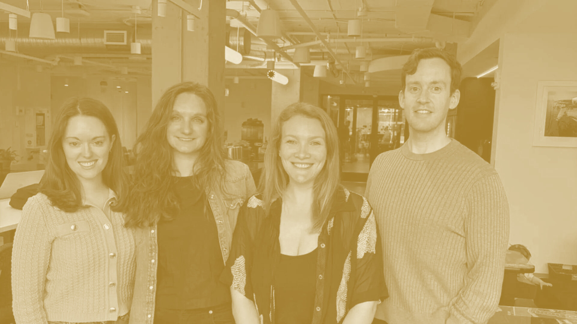 Team photo, gold duotone