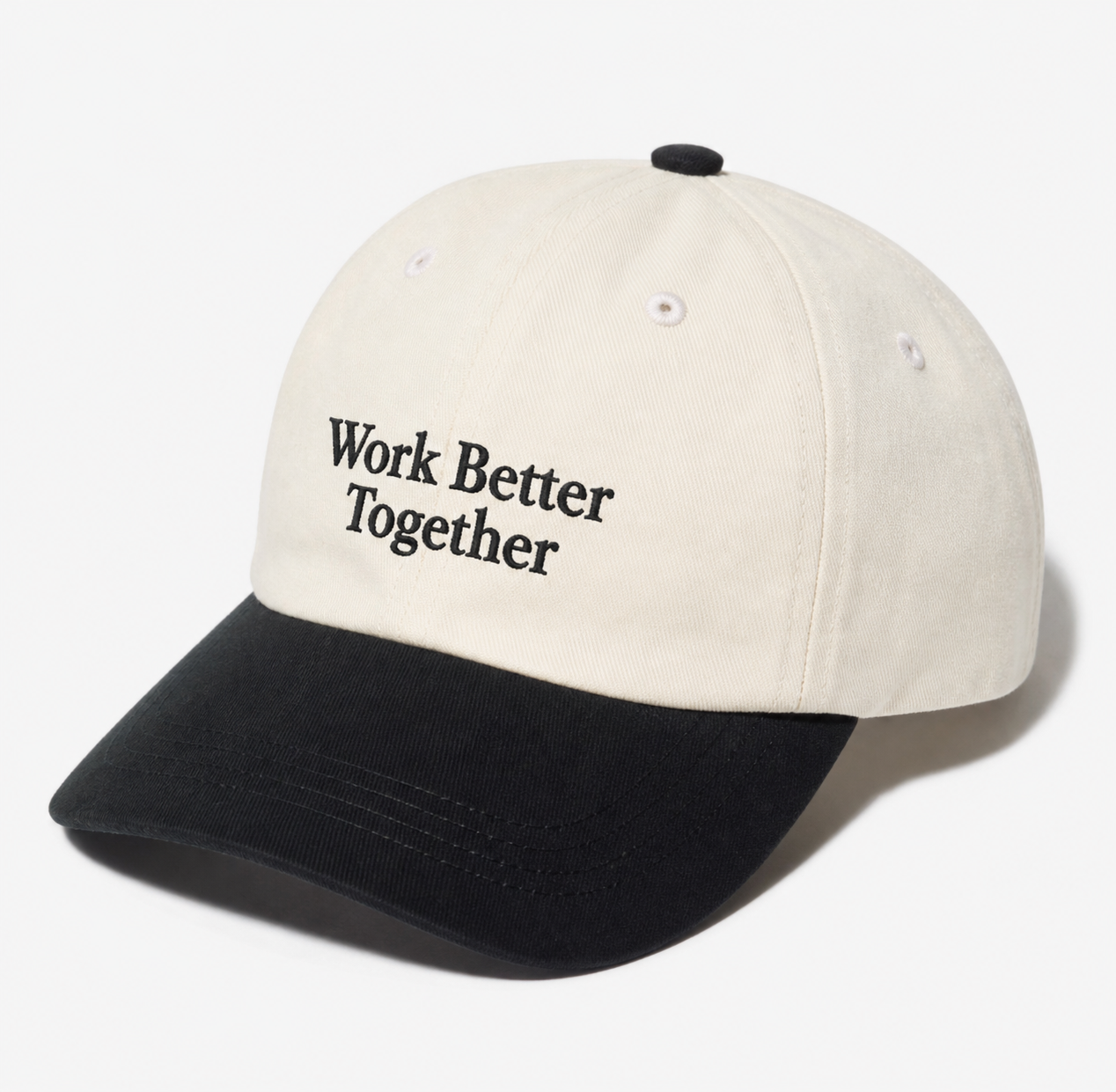 Clear White cap with black brim